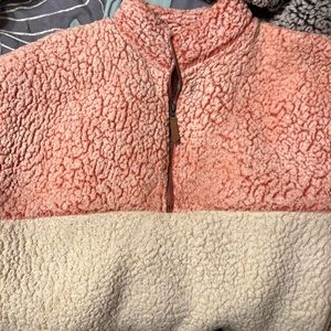 Pink and cream pullover. Nice and cozy.